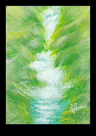 Chromatic Cascades: Abstract Art's Waterfall of Colorful Expression