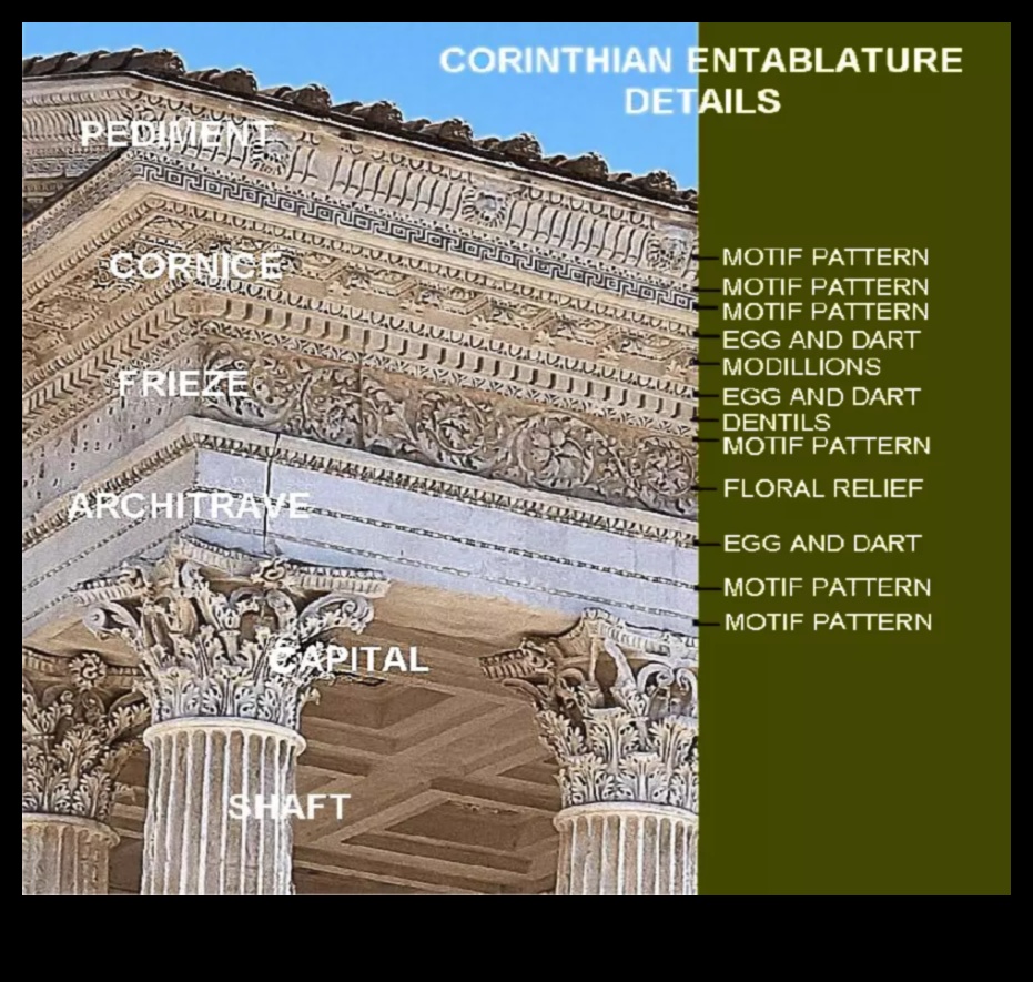 Column Capitals and Cornices: Architectural Details in Roman Buildings